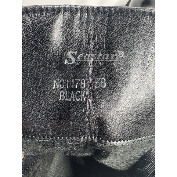 Black Rylee Pearl Rhinestone Lace up Round Toe Ankle Boots - Picture 5 of 7